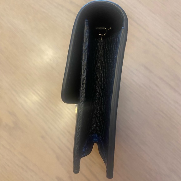 Gucci black dollar calfskin interlocking G continental chain wallet new - Picture 8 of 10